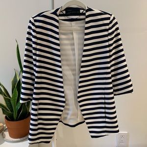 Zara striped navy and white blazer